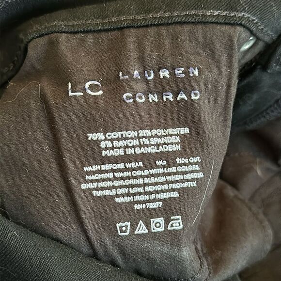 LC Lauren Conrad Black Women's Denim Cuffed Cotton/Polyester/Spandex Shorts - Picture 7 of 7